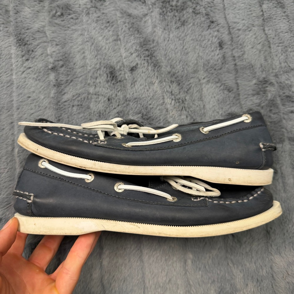 GH Bass & Co Sailor Navy Blue Leather Boat Shoes Womens 7.5 0305-3967-400